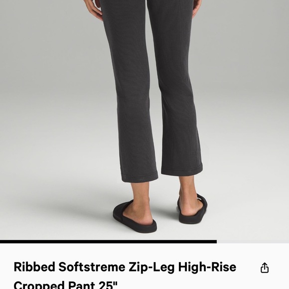 EUC Lululemon Ribbed Softstreme Zip-Leg High-Rise Cropped Pant 25" size 6 - Picture 8 of 13